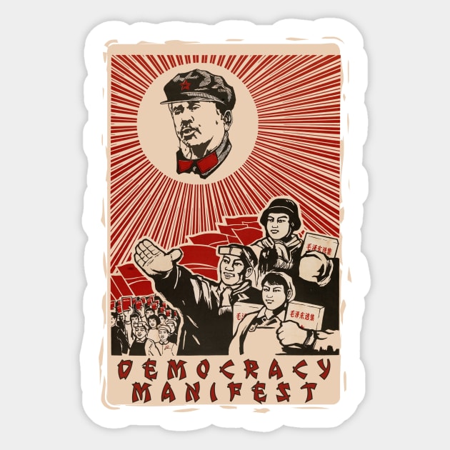 Democracy Manifest Chinese Propaganda Sticker by Simontology